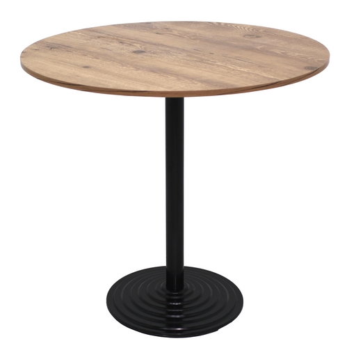 MESA PUB DARWIN PRETA 80 CM - Tampo Madeirado Naturale